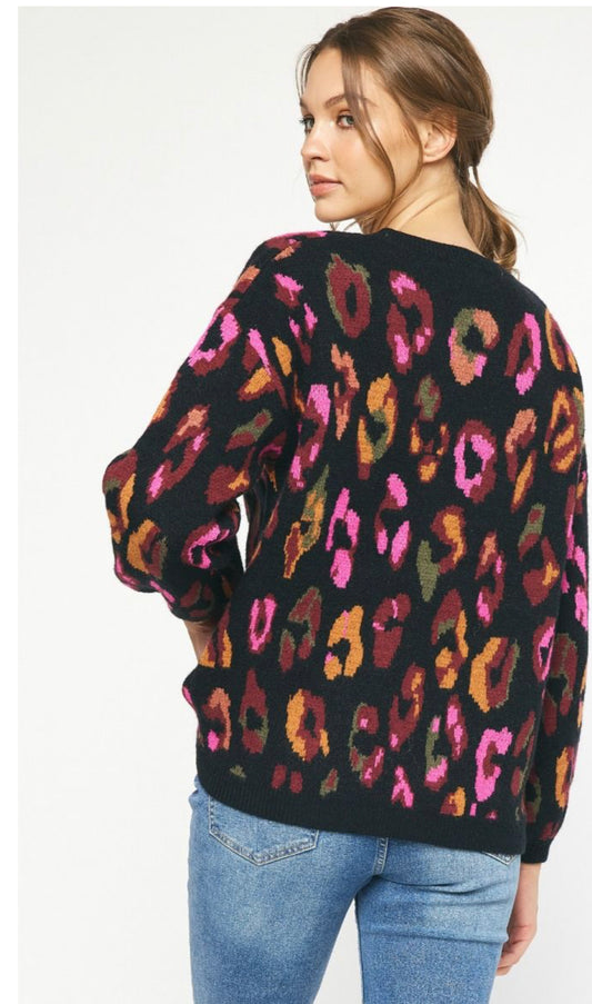 Multi Color Cheetah Sweater