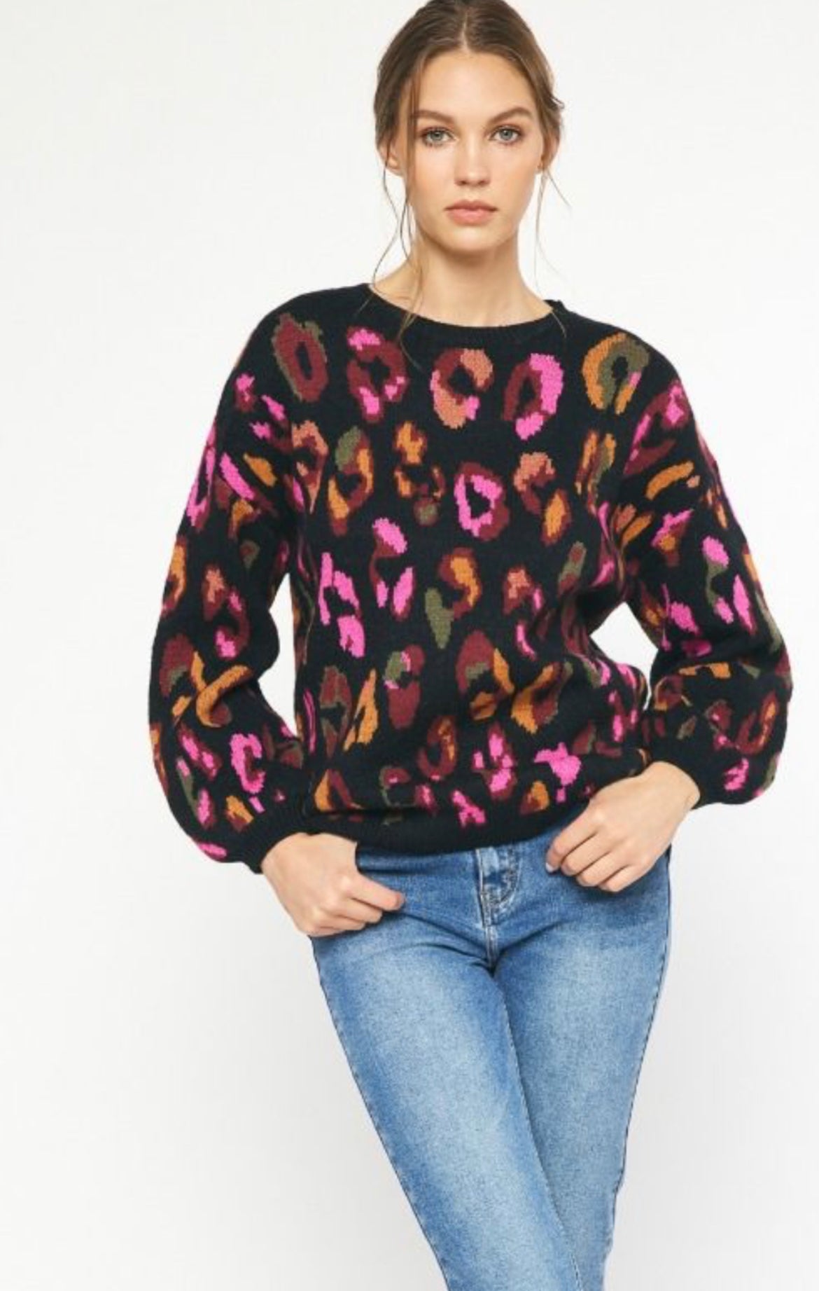 Multi Color Cheetah Sweater