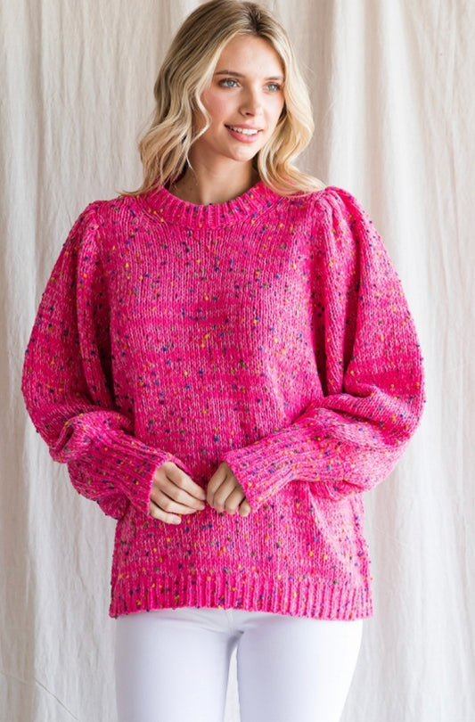 Hot Pink Speckled Sweater