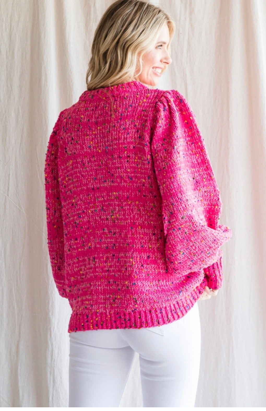 Hot Pink Speckled Sweater