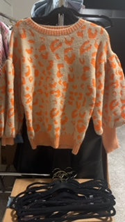 Orange leopard sweater