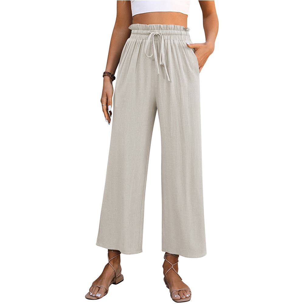 Beige High Waisted Trousers